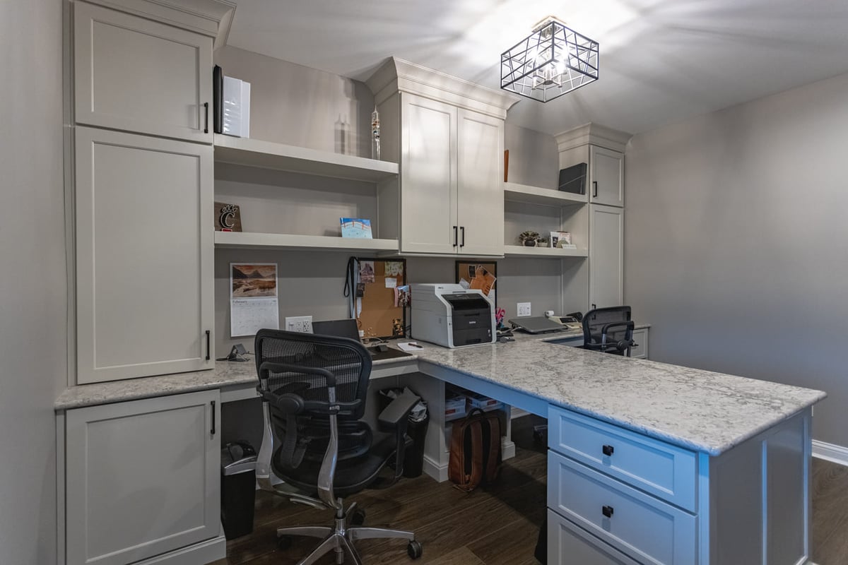 Custom basement office renovation in Cincinnati, OH 