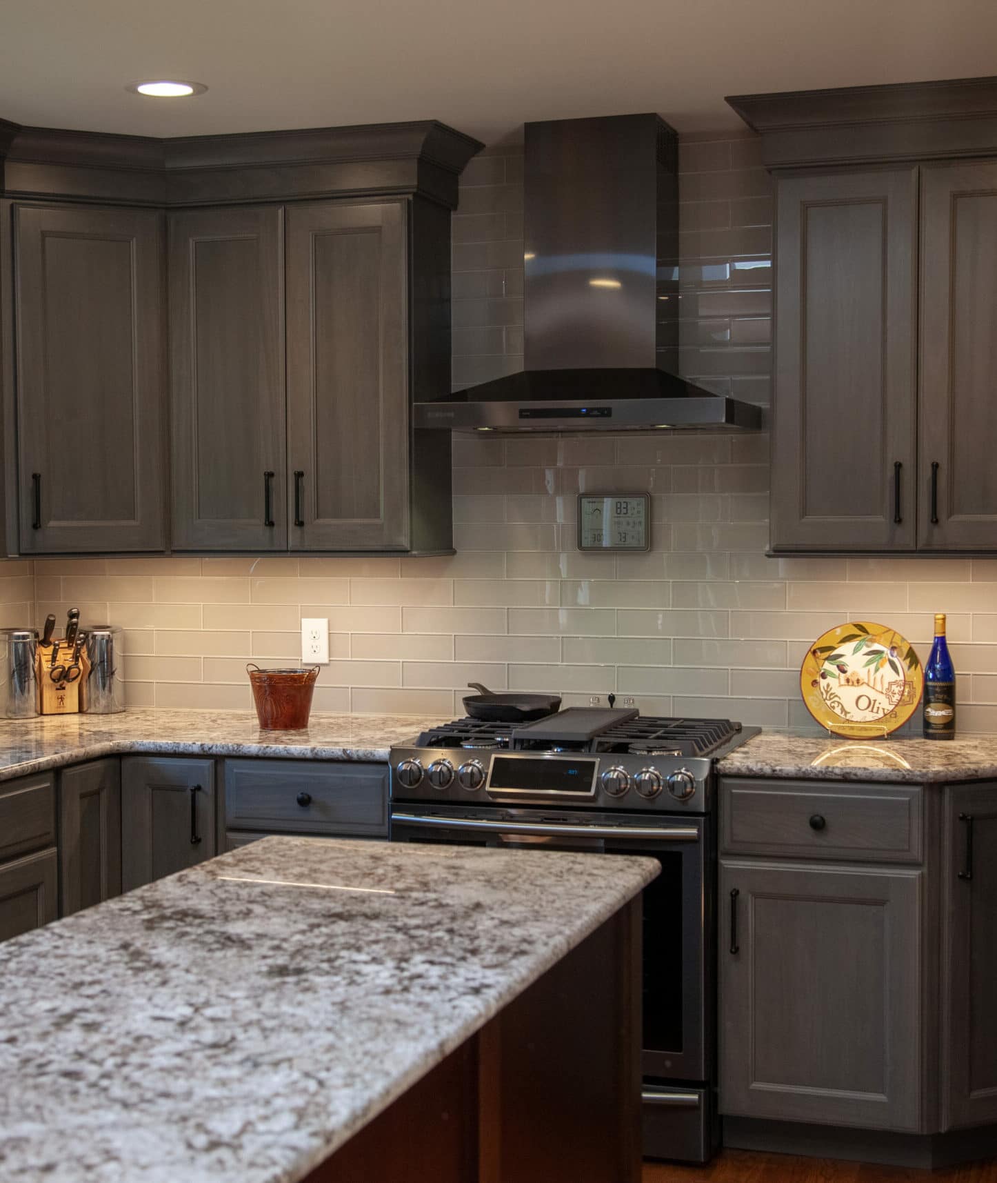 Rustic modern kitchen remodel with subway backsplash in Cincinnati