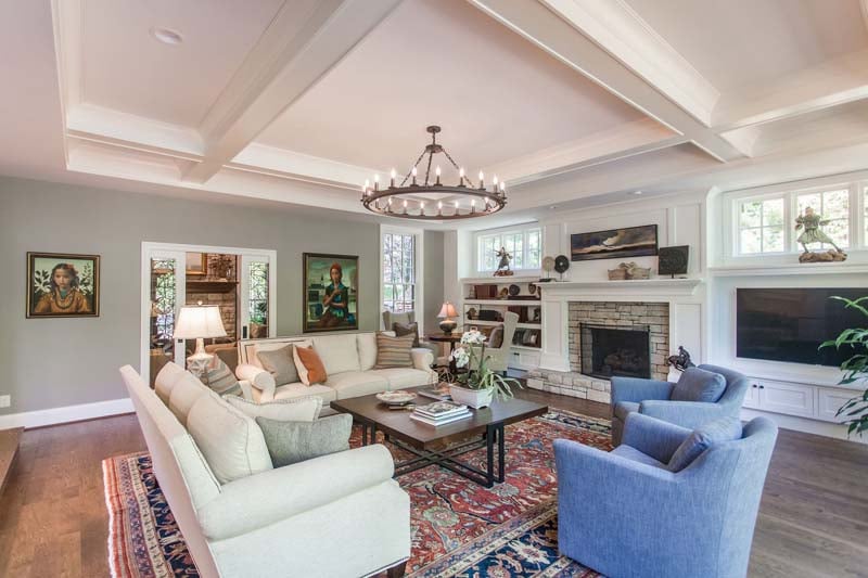 Remodeled room with white ceiling