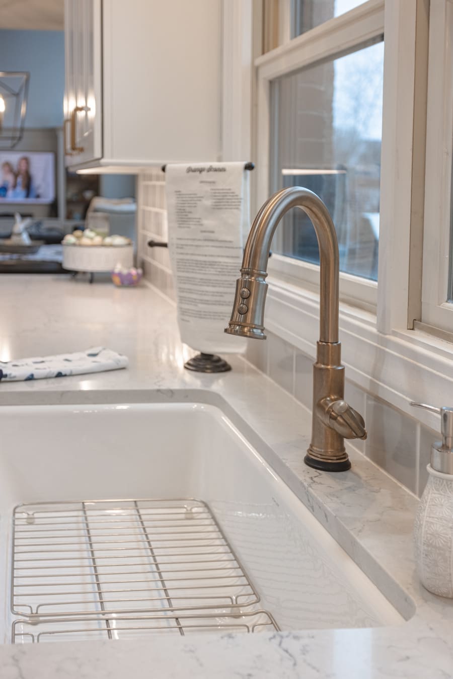 Stainless steel sink faucet in Cincinnati, Ohio kitchen remodel by Legacy Builders