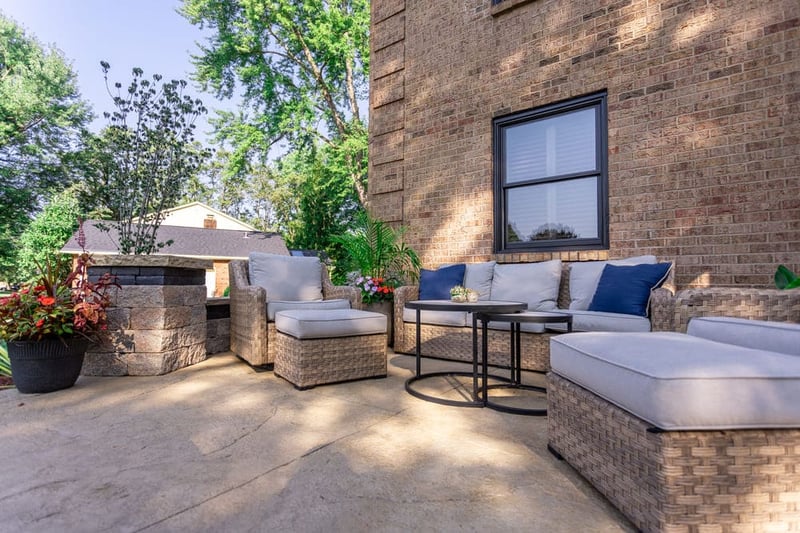 Luxury concrete patio by Legacy Builders Group