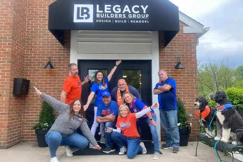 The Legacy Builders Group team poses outside the office in Cincinnati The Legacy Builders Group team poses outside the office in Cincinnati